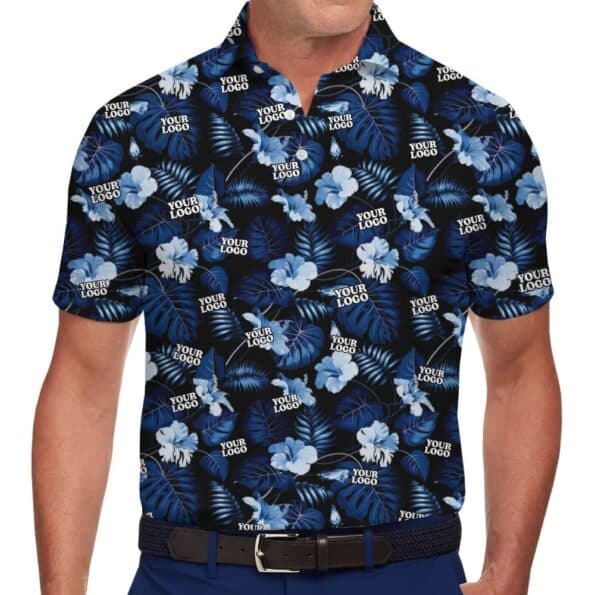 Tropical Custom Polo Shirt with Multiple Logos and Perfect Branding Solution