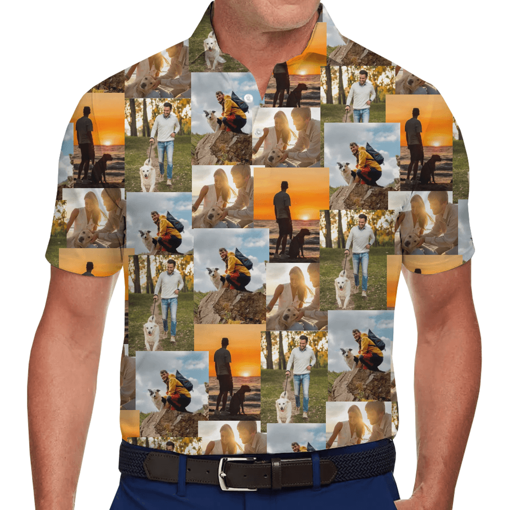 Custom Photo Collage Polo Shirt