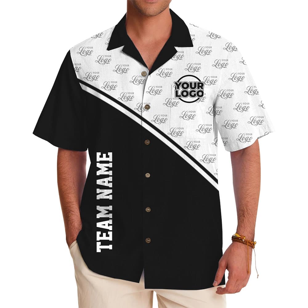 [Live Preview] Custom Hawaiian Shirt with Logo and Team Name for team and group