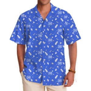 Custom Logo Golf Pattern Hawaiian Shirt