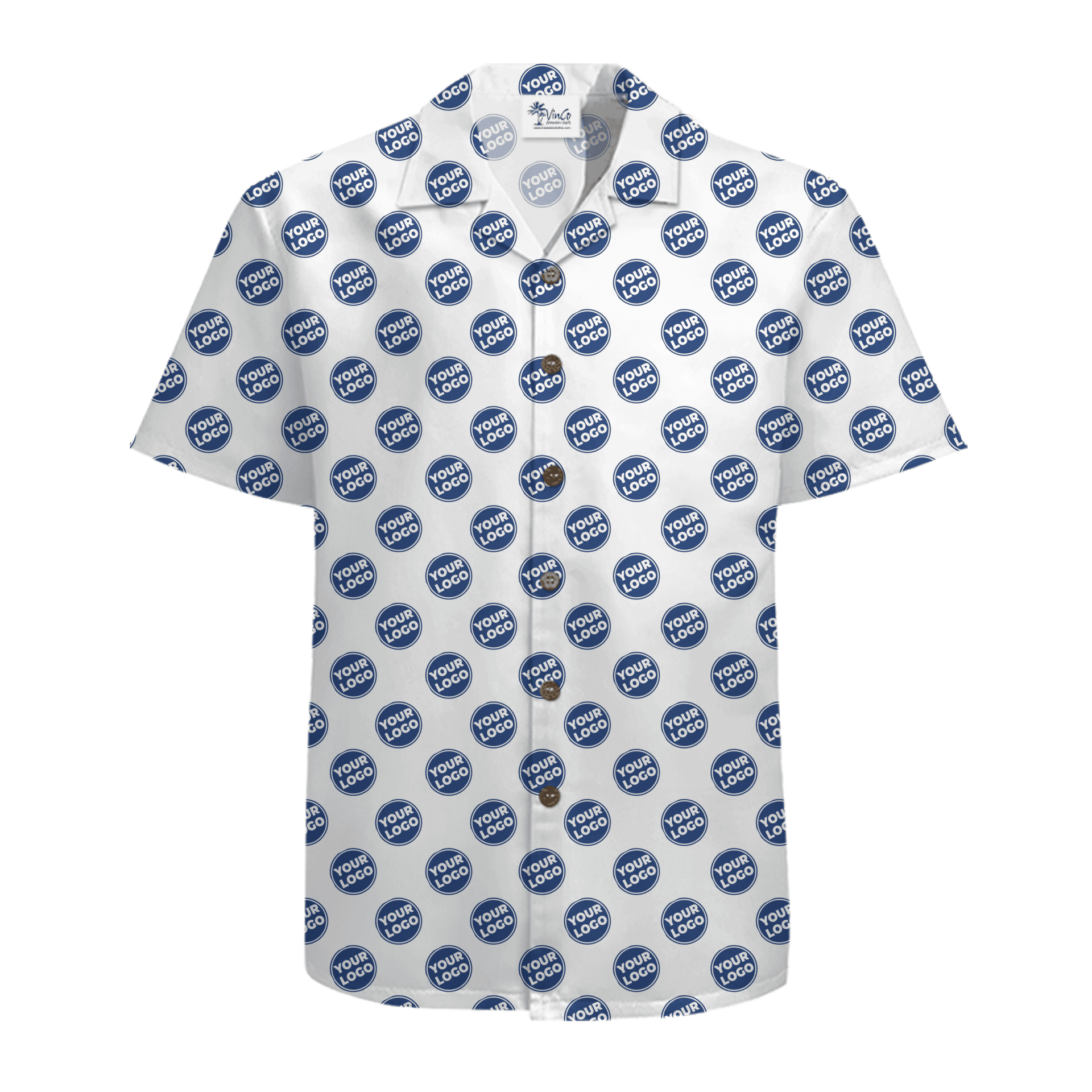 Repeated All-Over Logo Custom Hawaiian Shirt With Live Preview