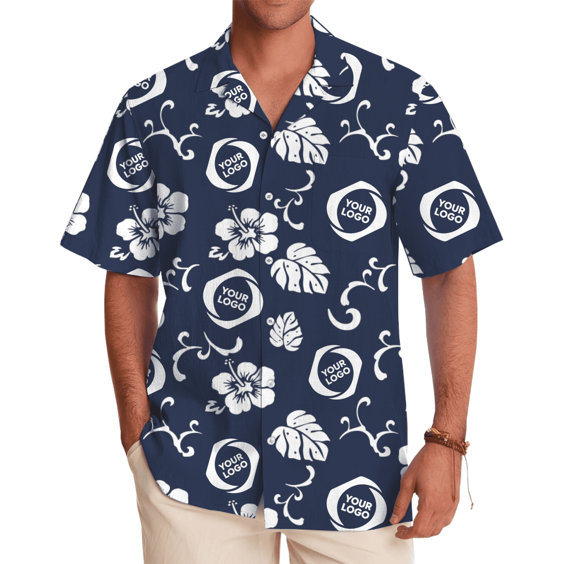 Vintage White Tropical Floral Hawaiian Shirt