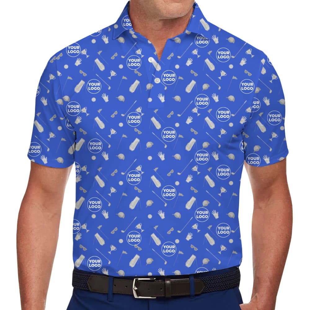 Custom Logo Golf Pattern Polo Shirt