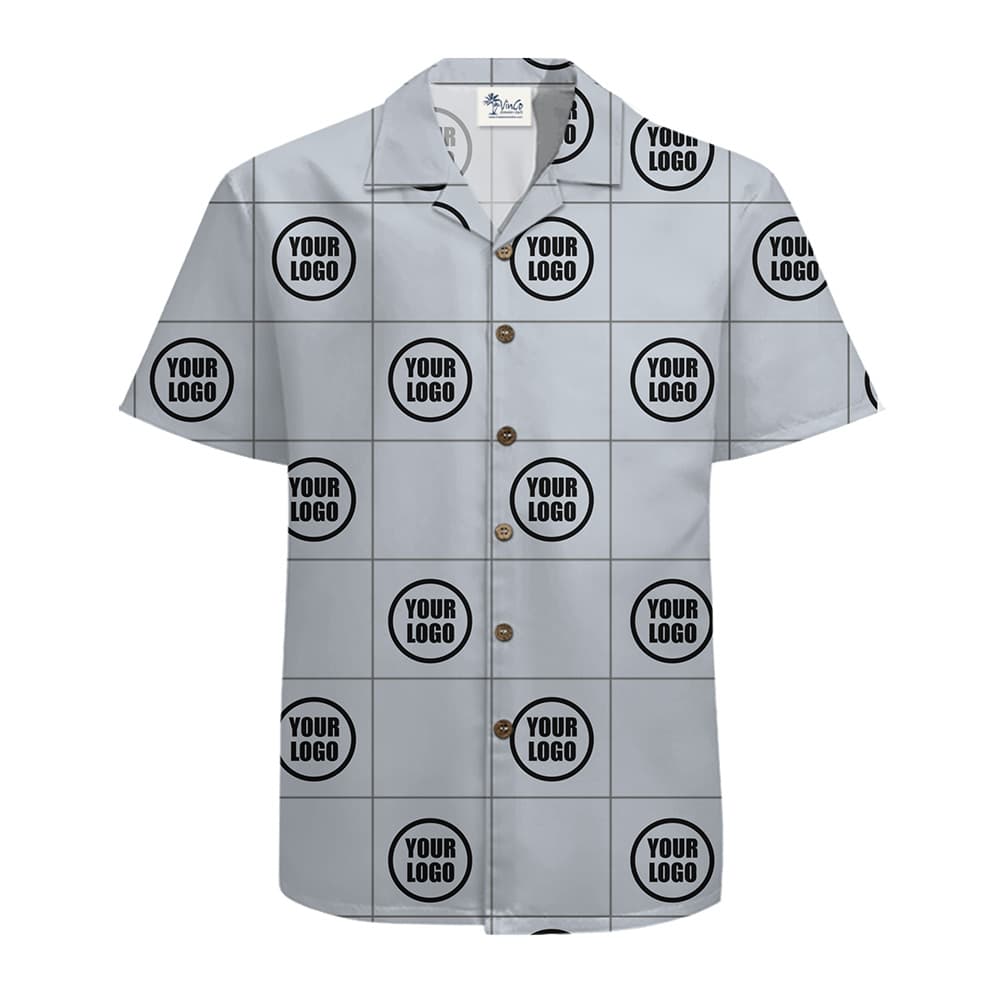 Custom Logo Grid Hawaiian Shirt