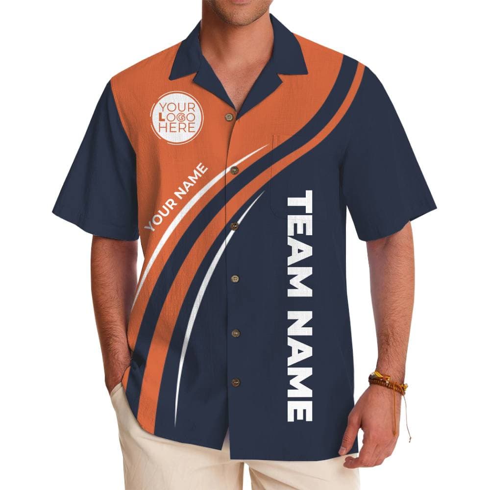 Custom Wave Stripe Hawaiian Shirt