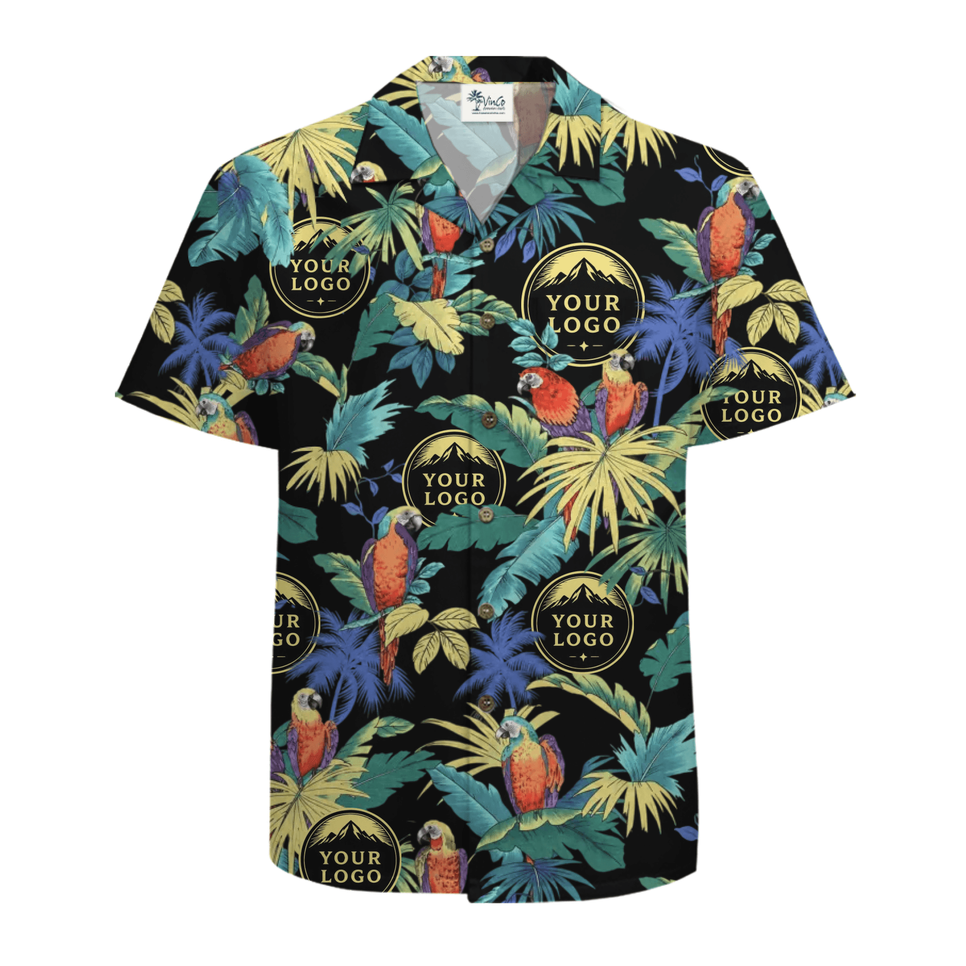 Tropical Parrot Custom Logo Hawaiian Shirt With Live Preview