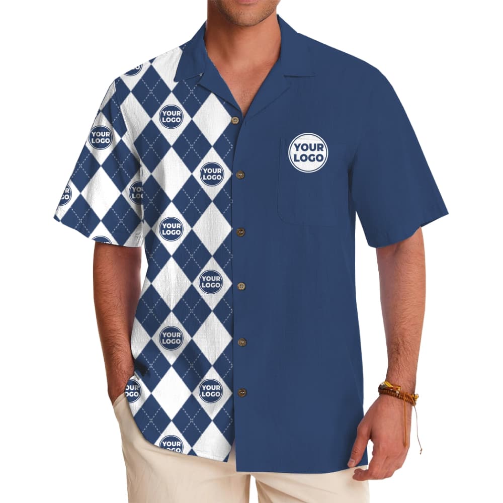 Custom Logo Argyle Hawaiian Shirt