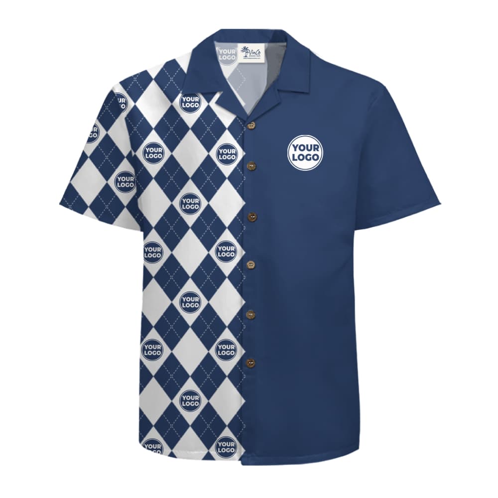 Custom Logo Argyle Hawaiian Shirt