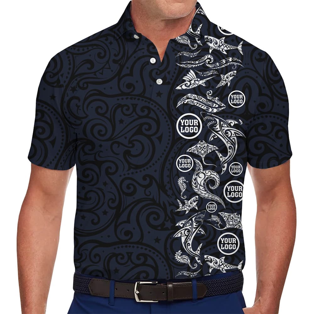 Custom Logo Tribal Print Polo Shirt
