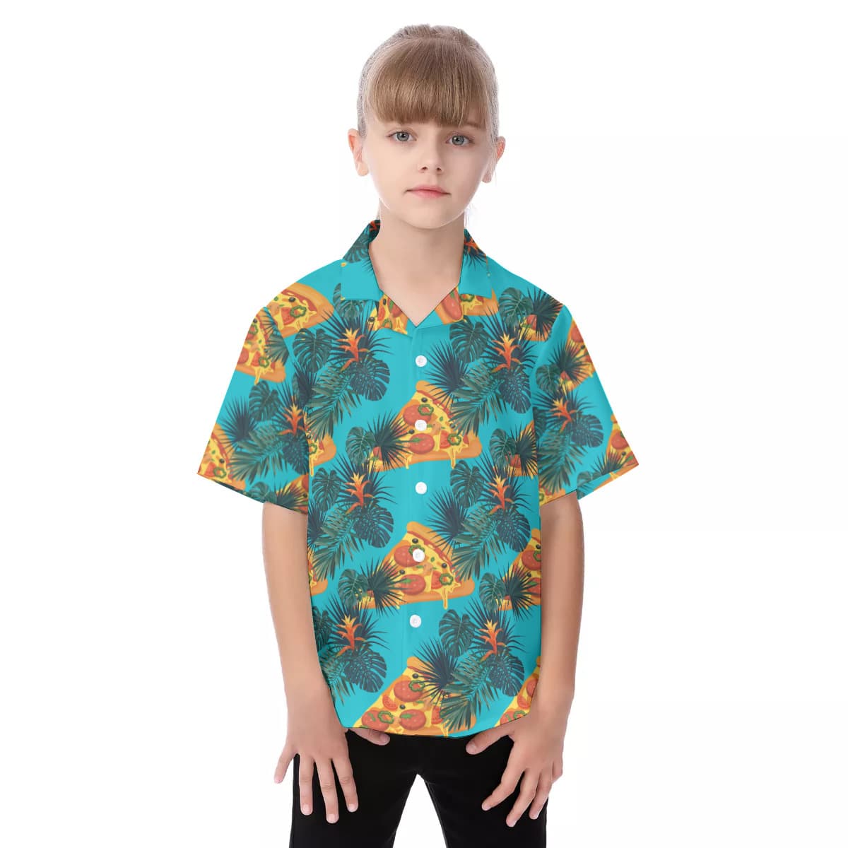 Pizza Kid's Hawaiian | Funny Food Hawaiiain Shirt For Kids