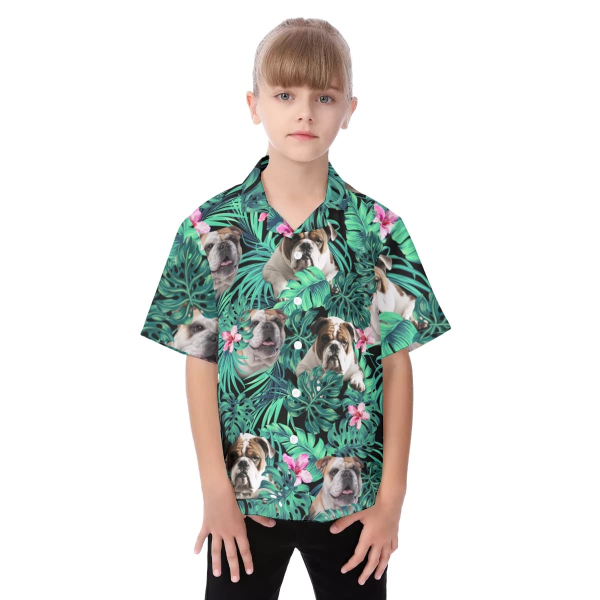 Bulldog Kid's Hawaiian Vacation Shirt