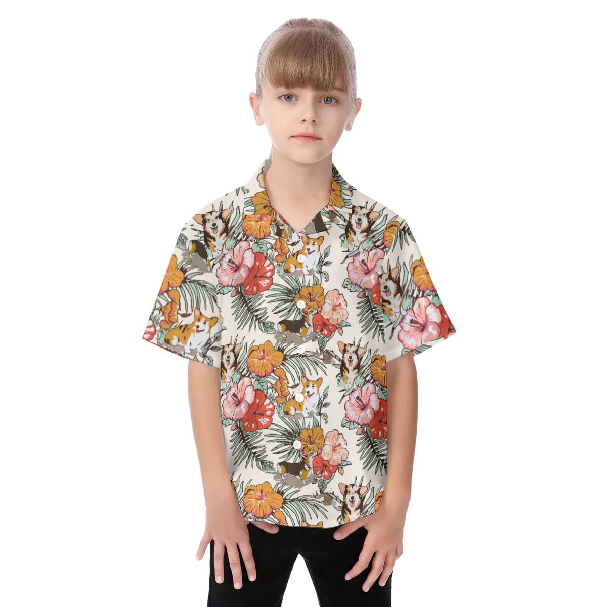 Corgi Kid's Hawaiian Shirt