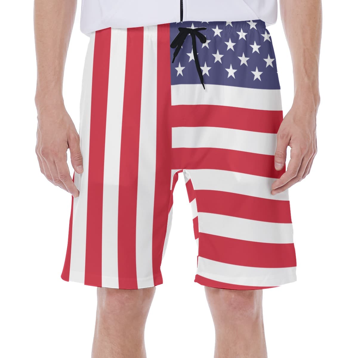 American Flag 4th Of July Men's Beach Shorts