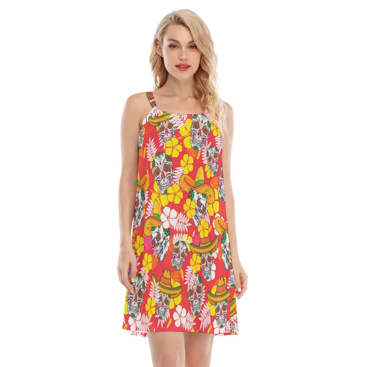 Skull Red Hawaiian Women Dress