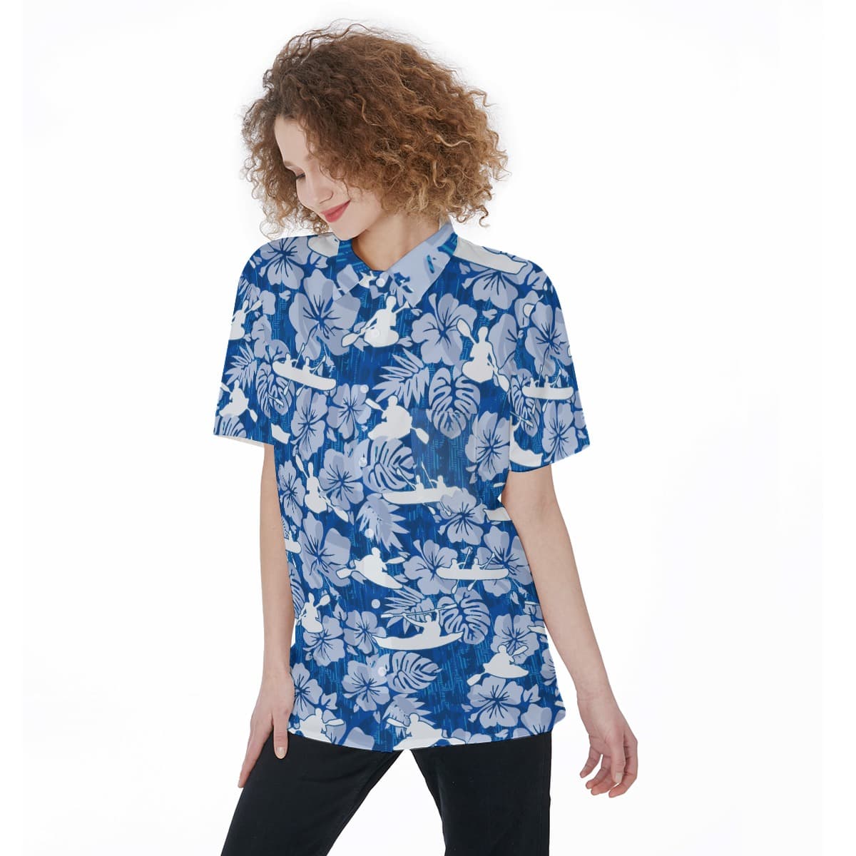 Tropical Kayak Hawaiian Shirt For Women