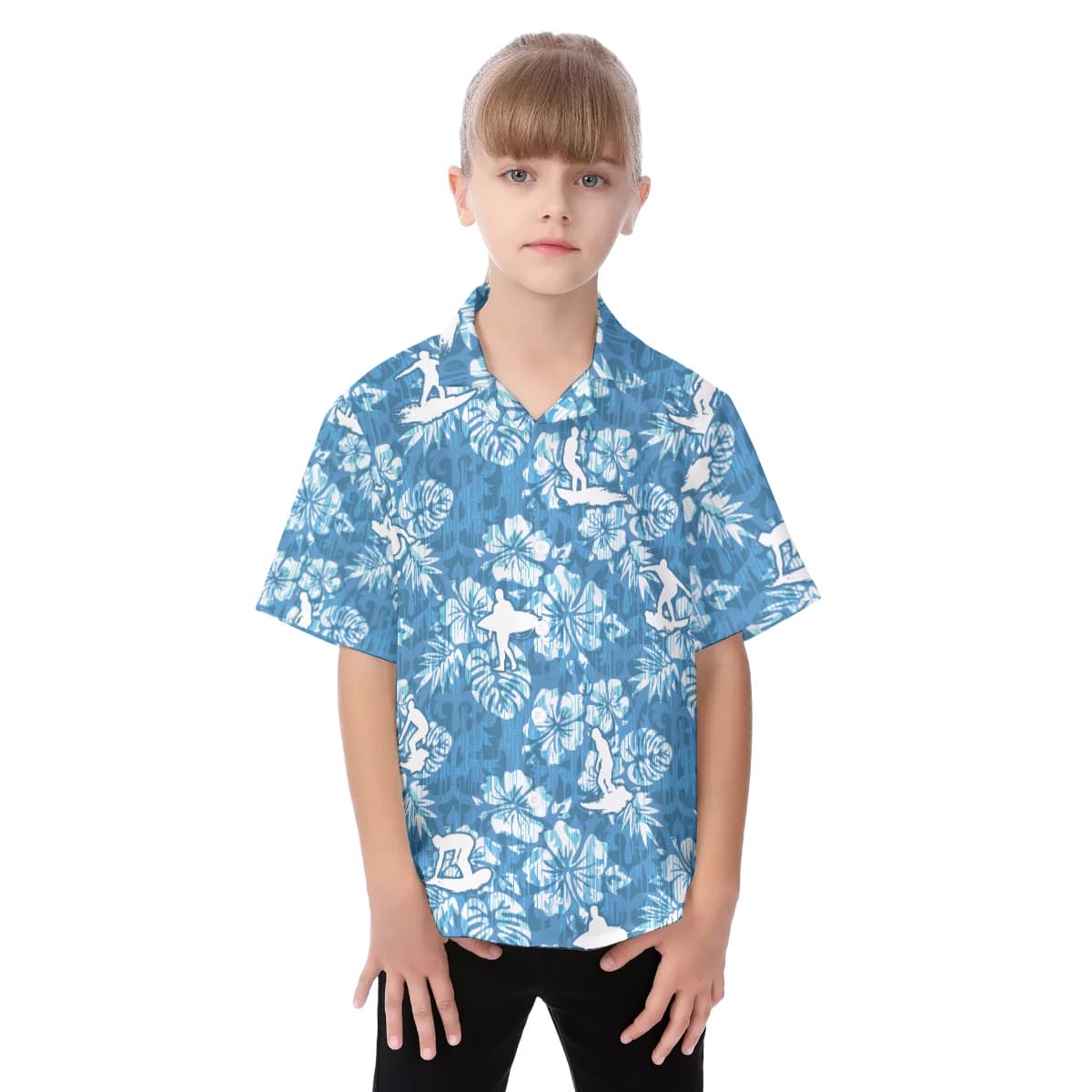 Surfing Aloha Shirt For Kids