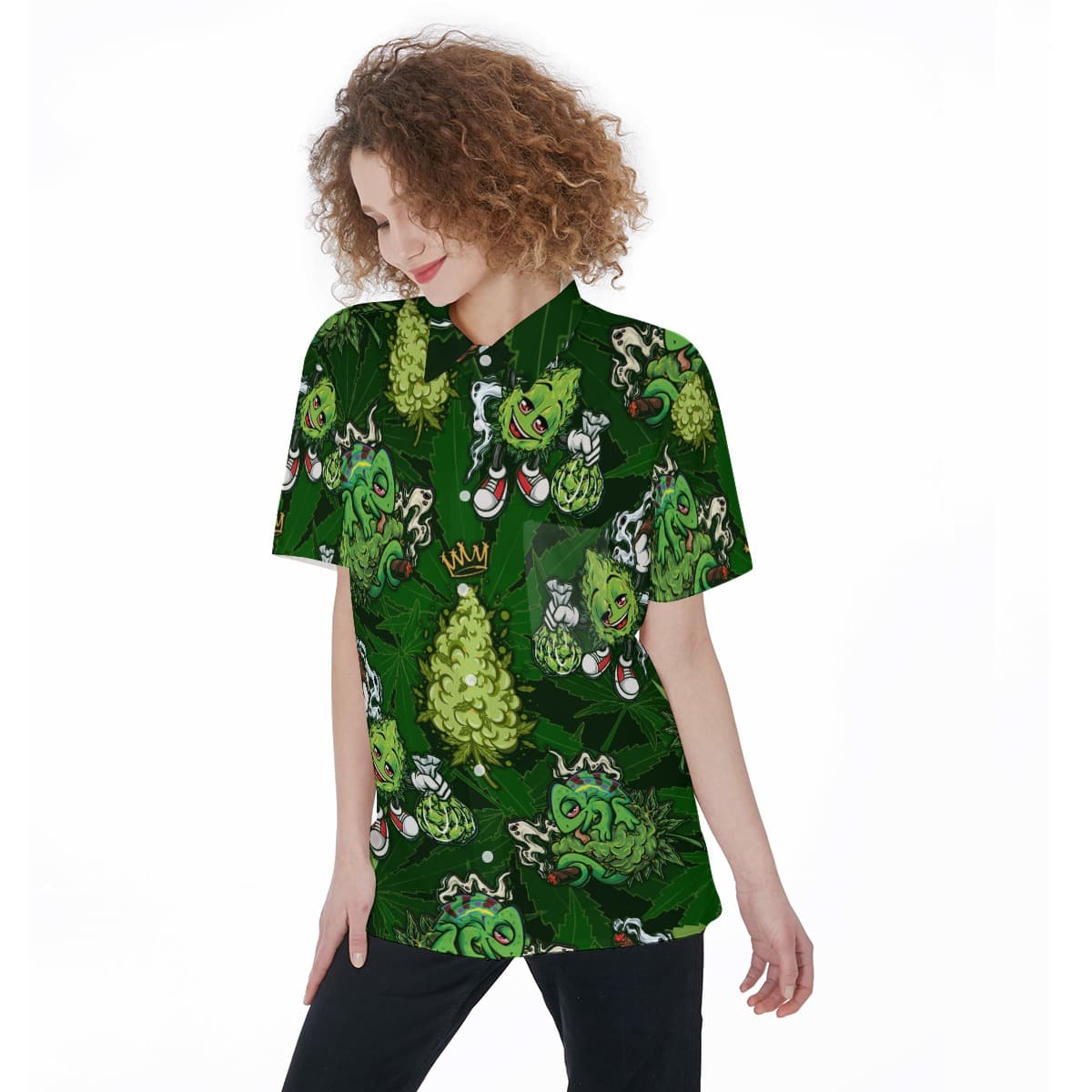 Weed Aloha Shirt For Women