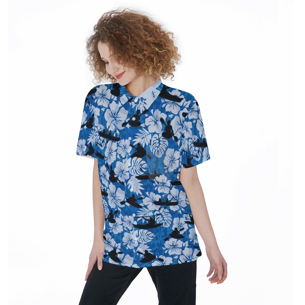 Tropical Kayak Hawaiian Shirt For Women