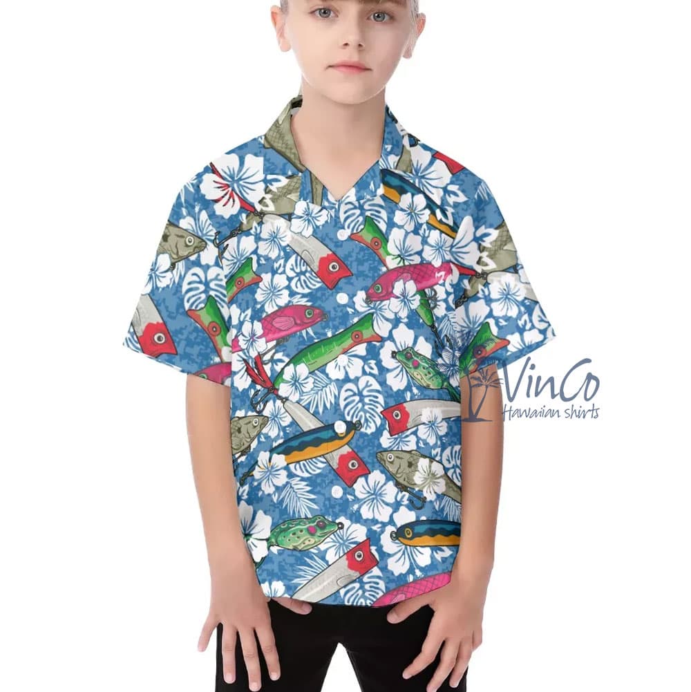Best Fishing Tropical Hawaiian Shirt For Kids