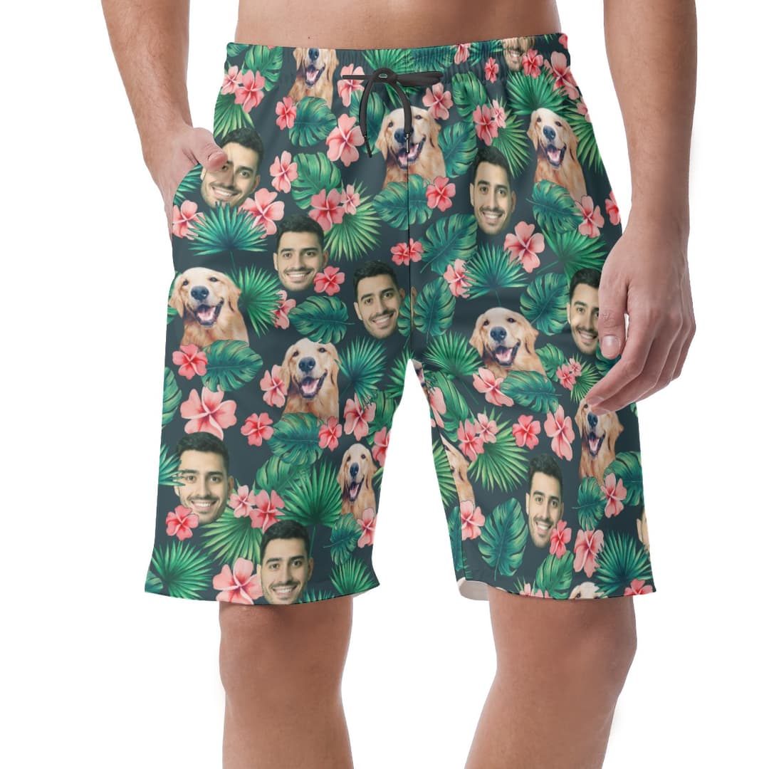 Custom Face Hawaiian Swim Trucks