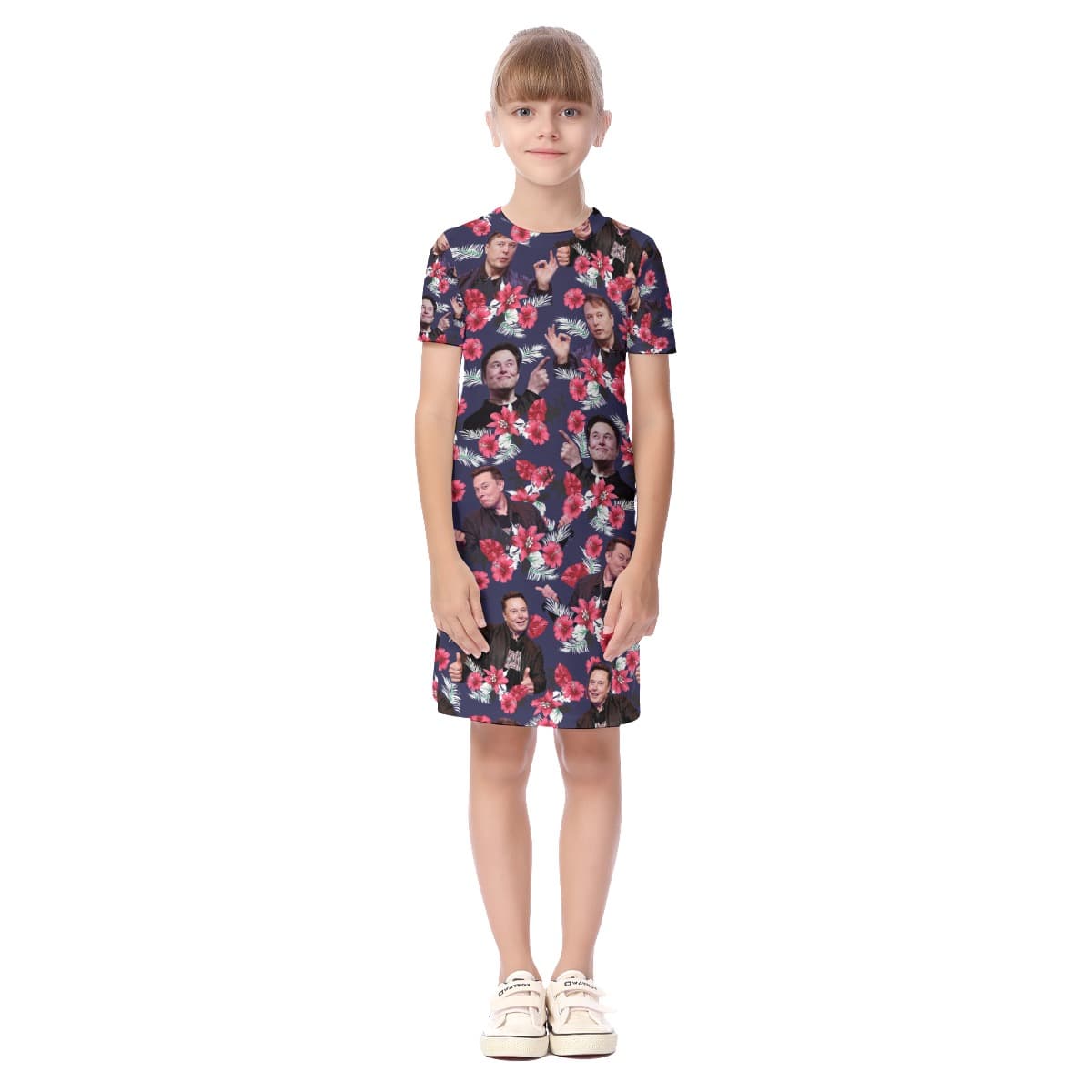 Elon Musk Floral Dress For Kids