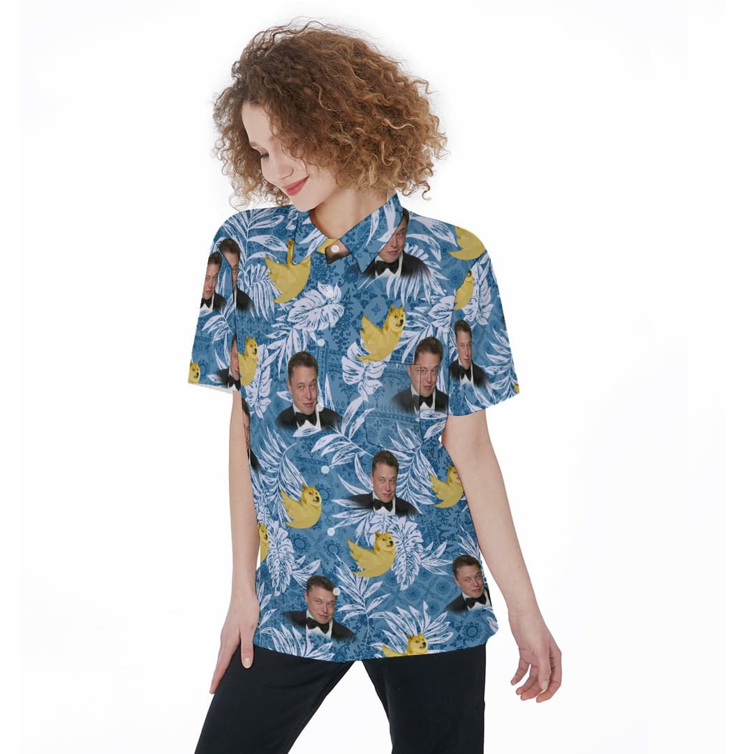 Funny Elon Musk Doggie Twitter Hawaiian Shirt