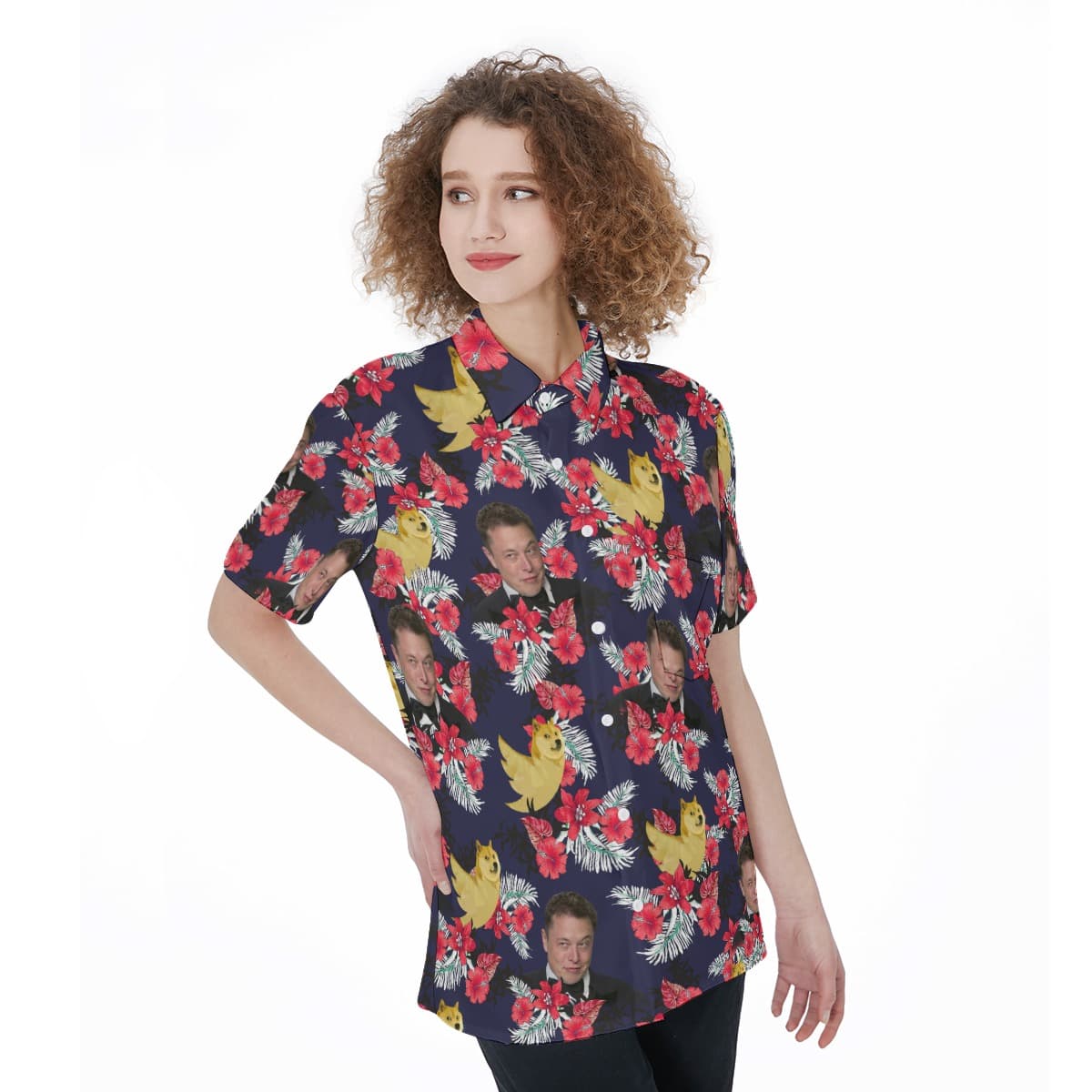 Hot Doggie Twitter Elon Musk Tropical Shirt
