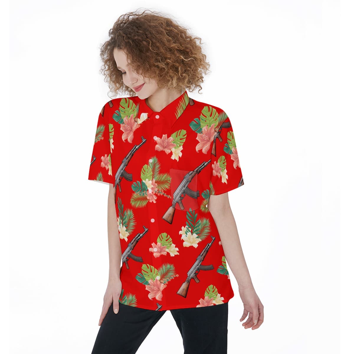 Tactical Gun Hawaiian Shirt For Women