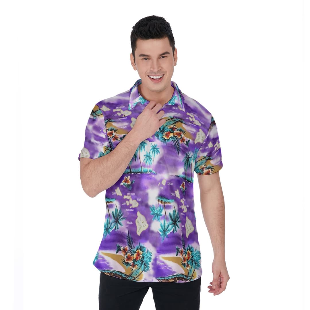Island Map Polo Hawaiian Shirt