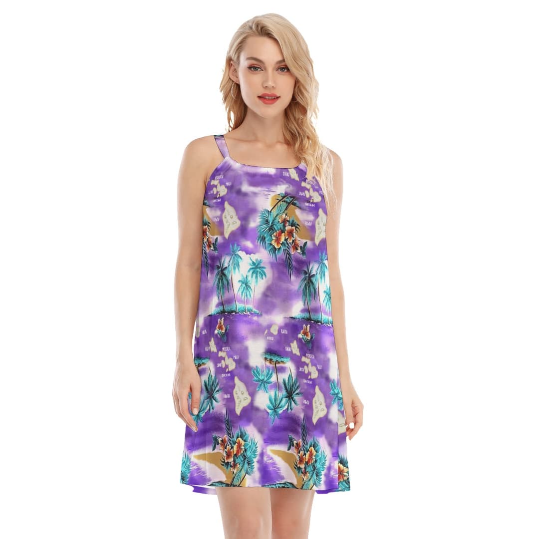Island Map Hawaiian Cami Dress