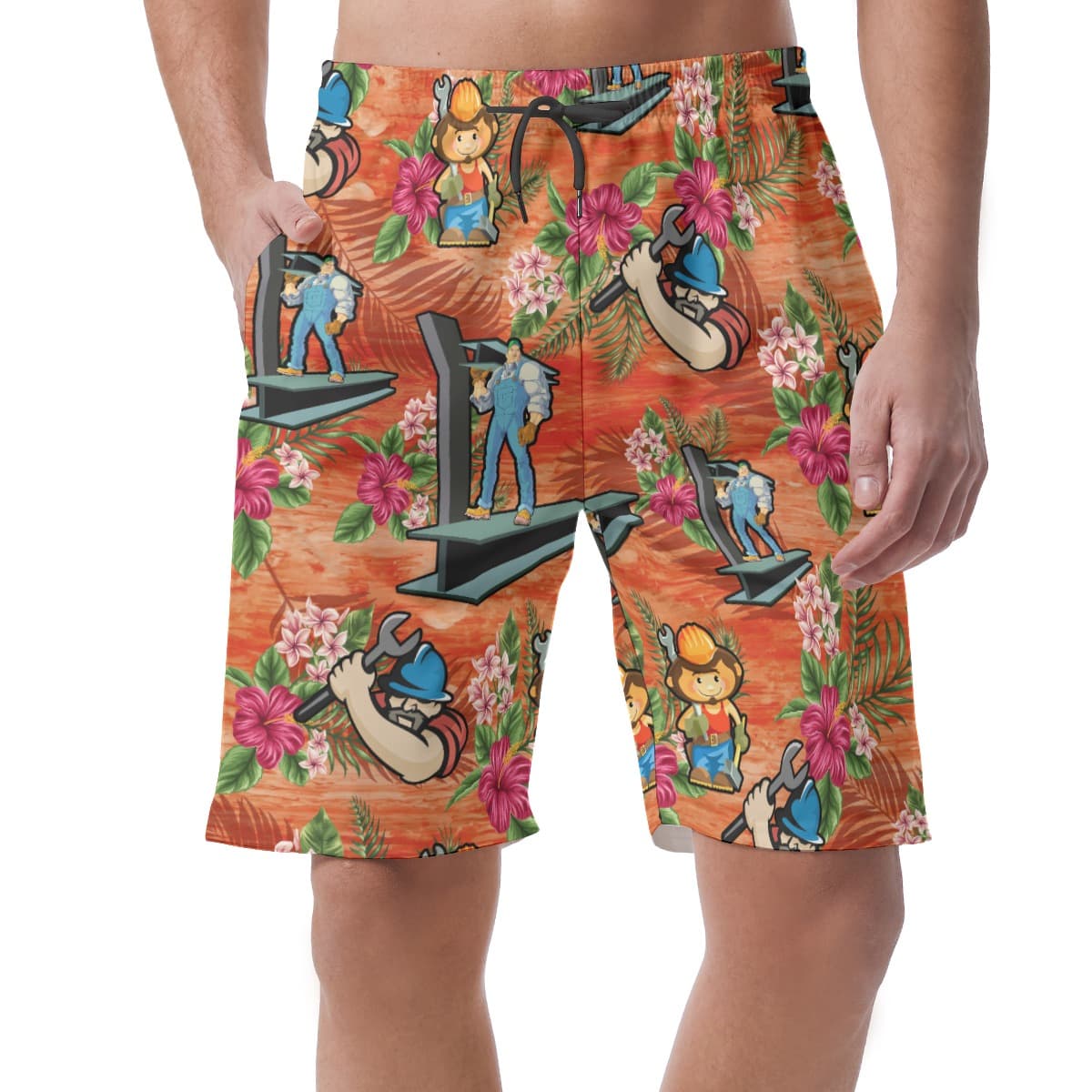 Iron Worker Mens Hawaiian Shorts