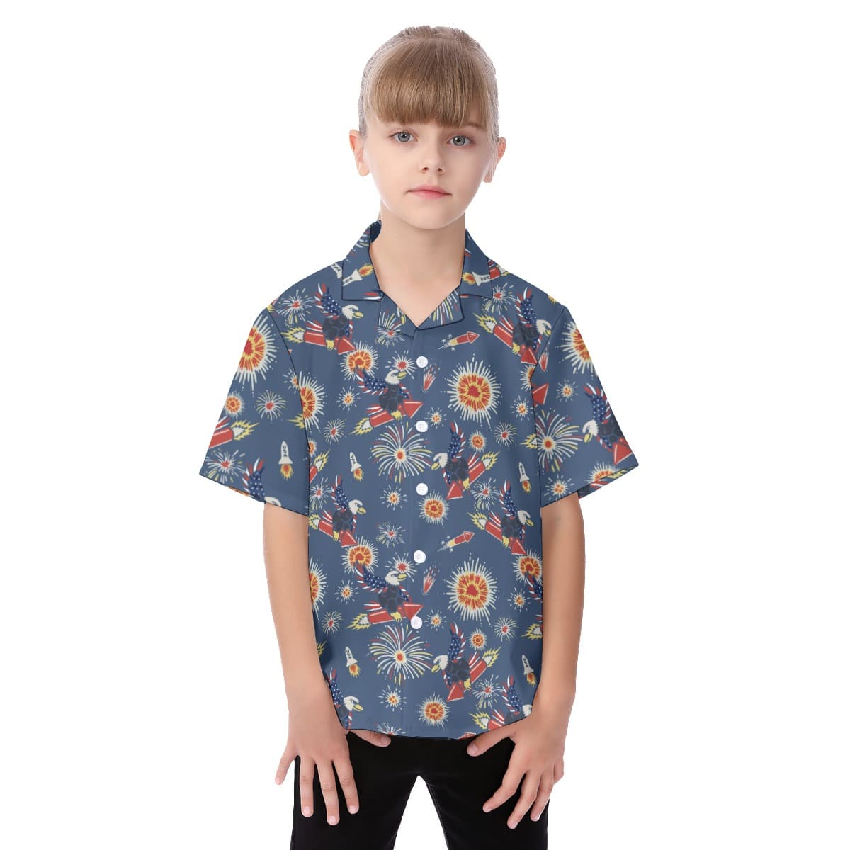 4th Of July America Eagle Kid’s Hawaiian Shirt (1)