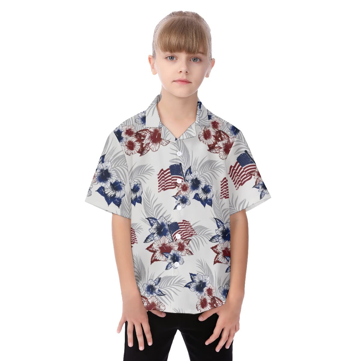 American Flag 4th Of July Hawaiian Shirt For Kids (1)