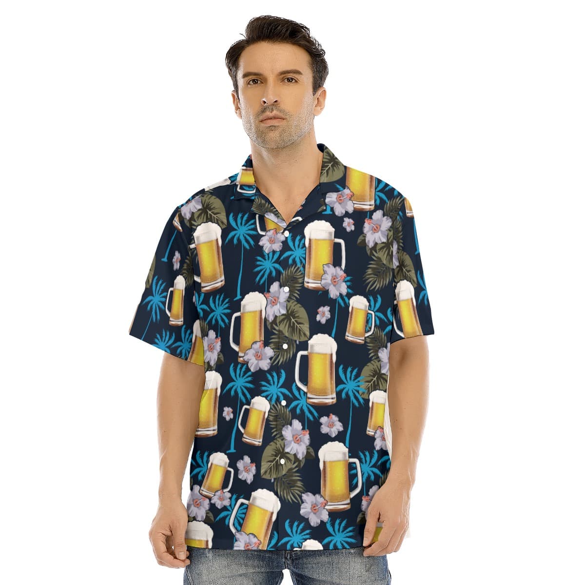 Beer Hawaiian Shirt For Men Drinking Party Floral Tropical Shirt (1)