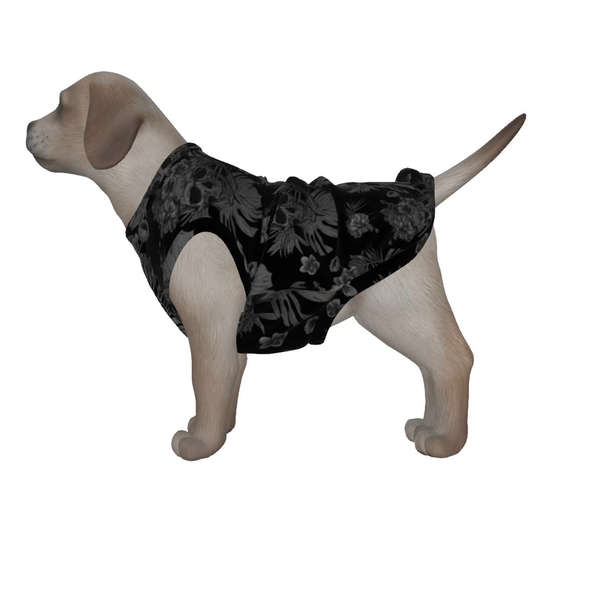 Black Skull Hawaiian Shirt For Dog (1)