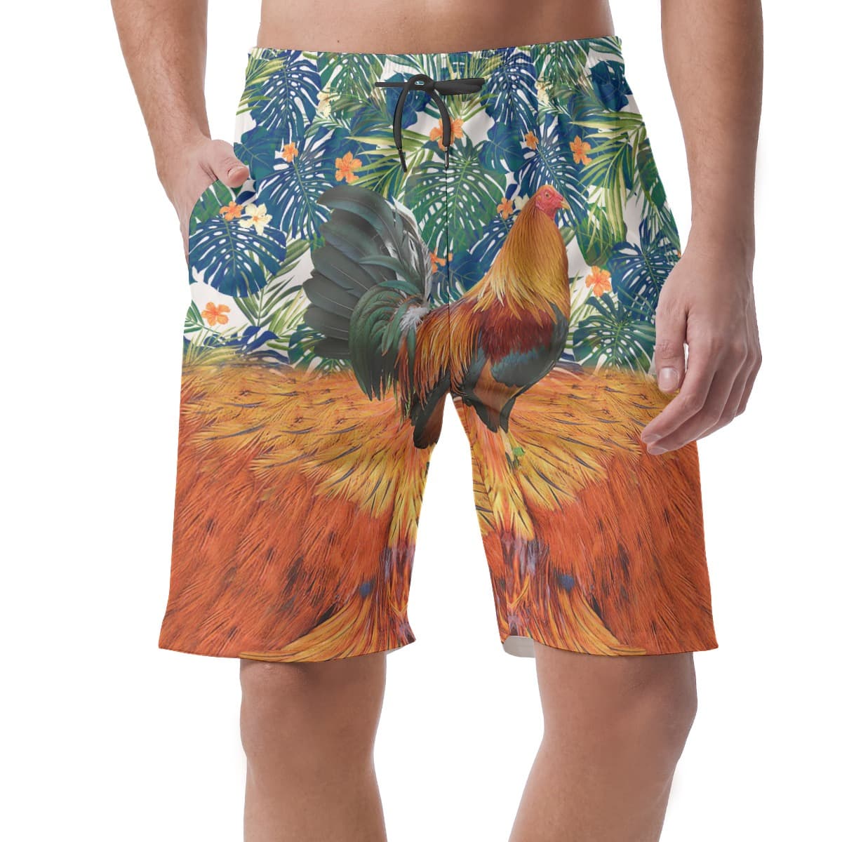 Chicken Hawaiian Beach Shorts For Men (1)