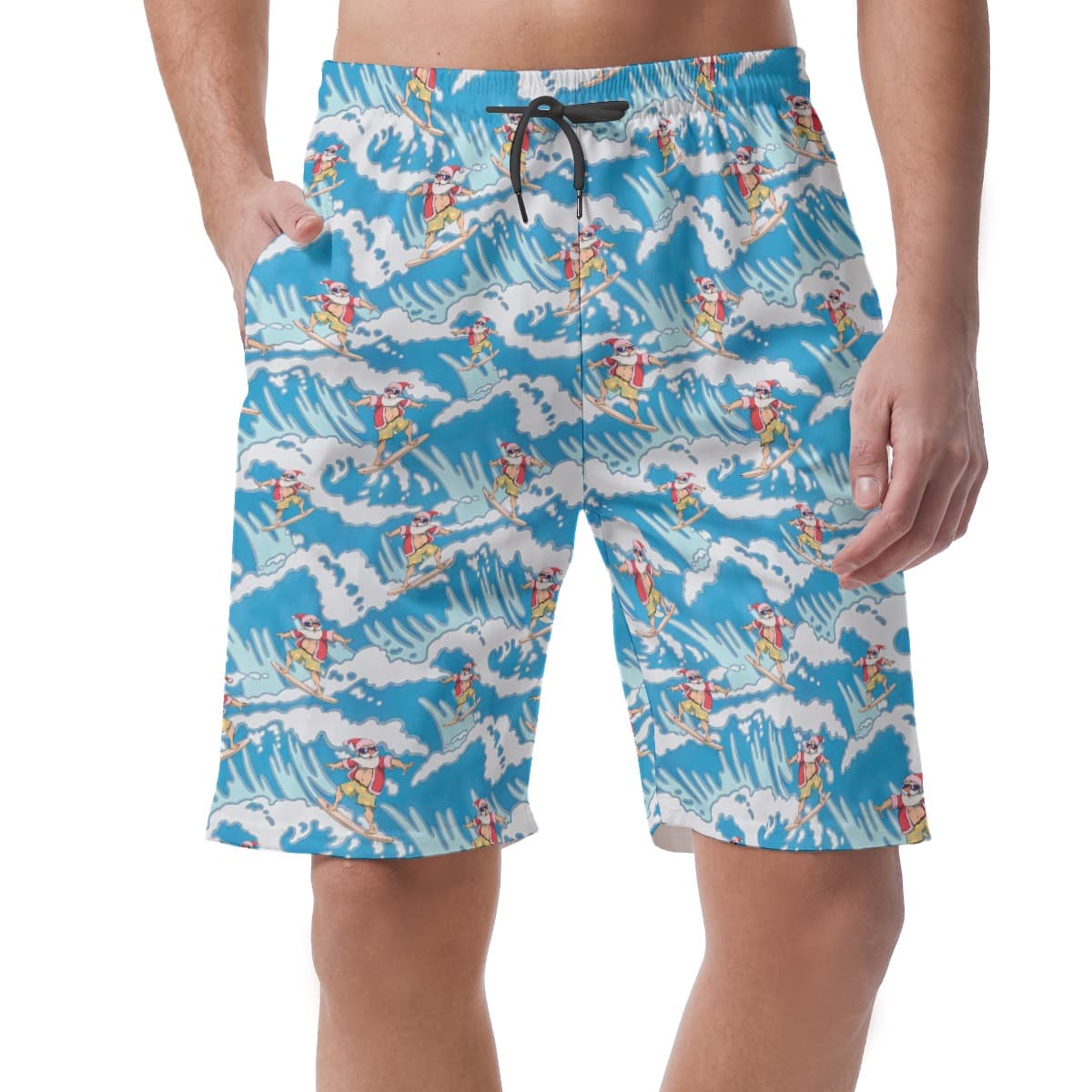 Cool Surfing Santa Beach Shorts For Men (1)