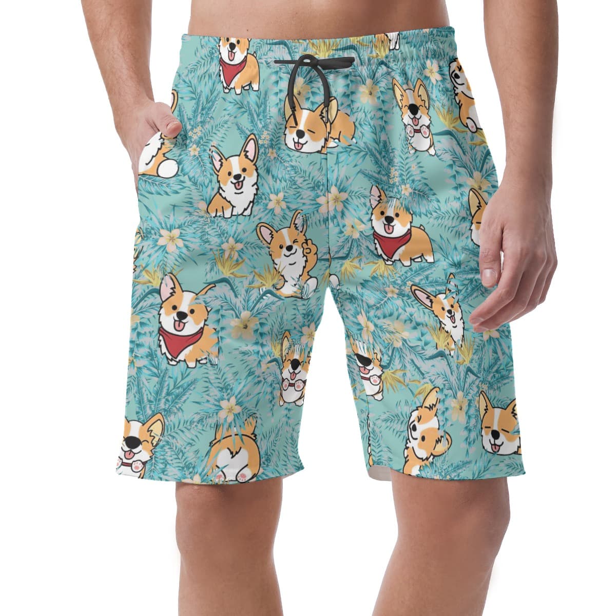 Corgi Hawaiian Swim Trunk For Men (1)