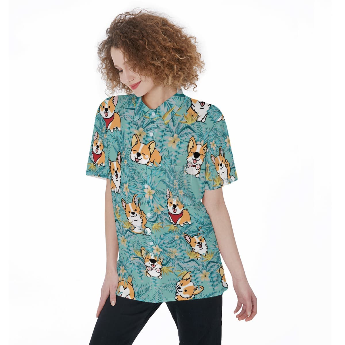 Corgi Tropical Women's Hawaiian Shirt