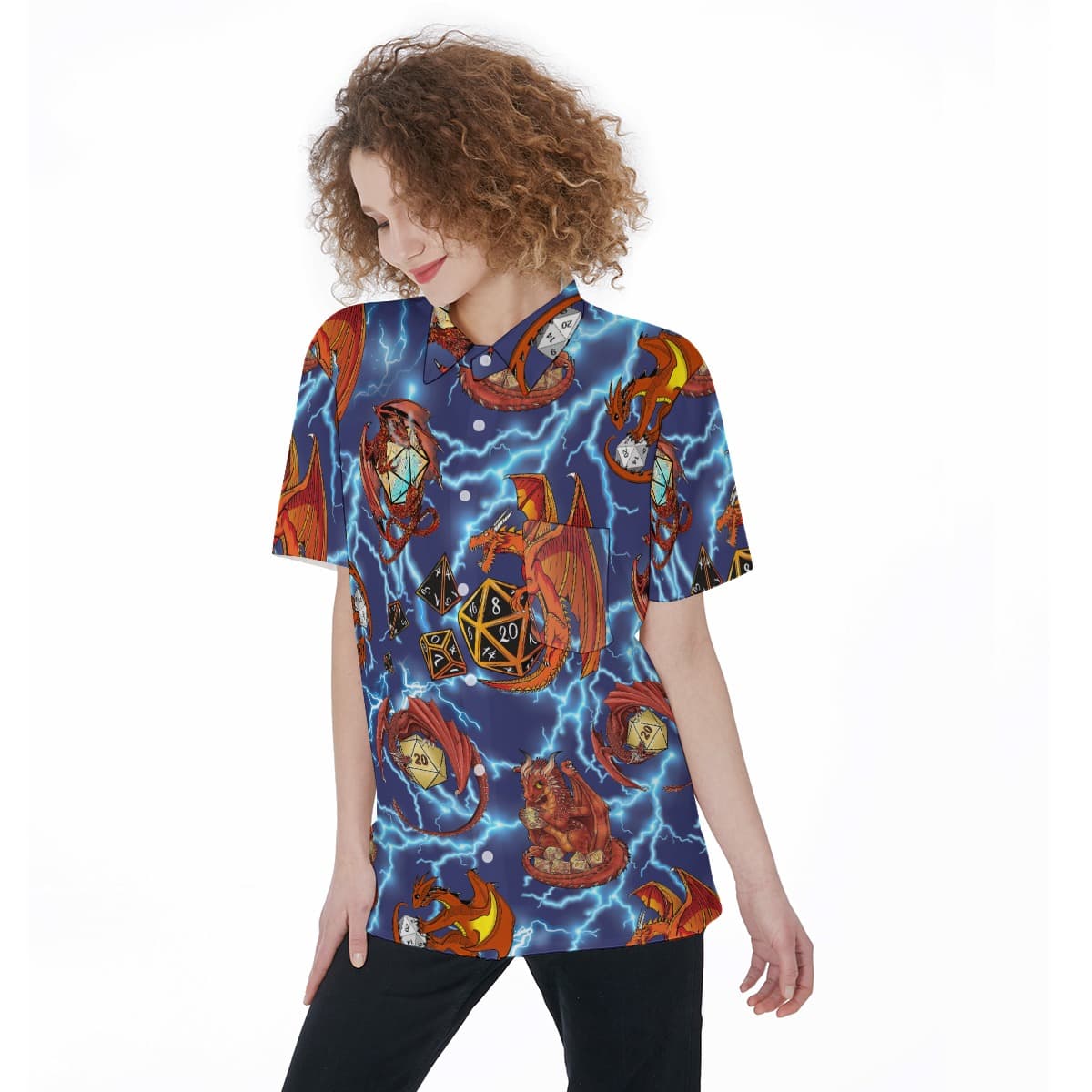 Dnd Women’s Hawaiian Shirt With Pocket (1)