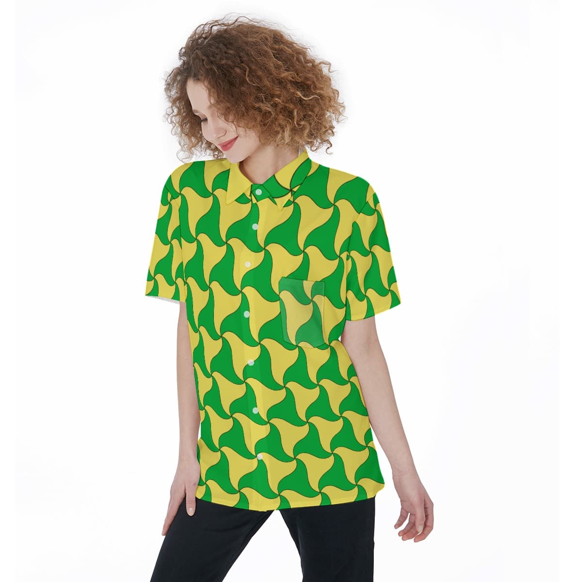 Green And Yellow Hawaiian Shirt Funny Hawaiian Shirt For Women