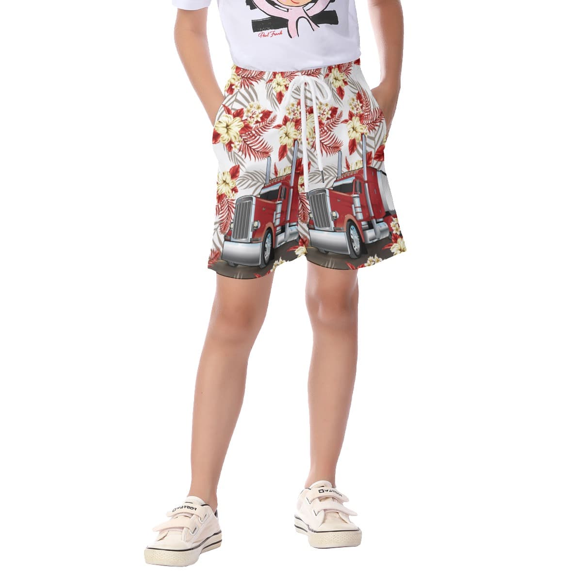 Trucker Tropical Hawaiian Shorts For Kids (1)