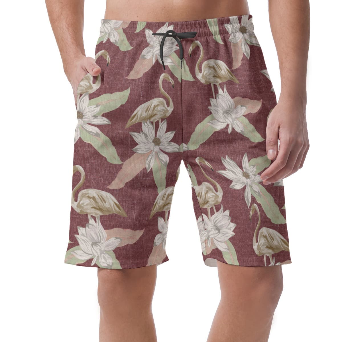 Vintage Flamingo Aloha Beach Shorts