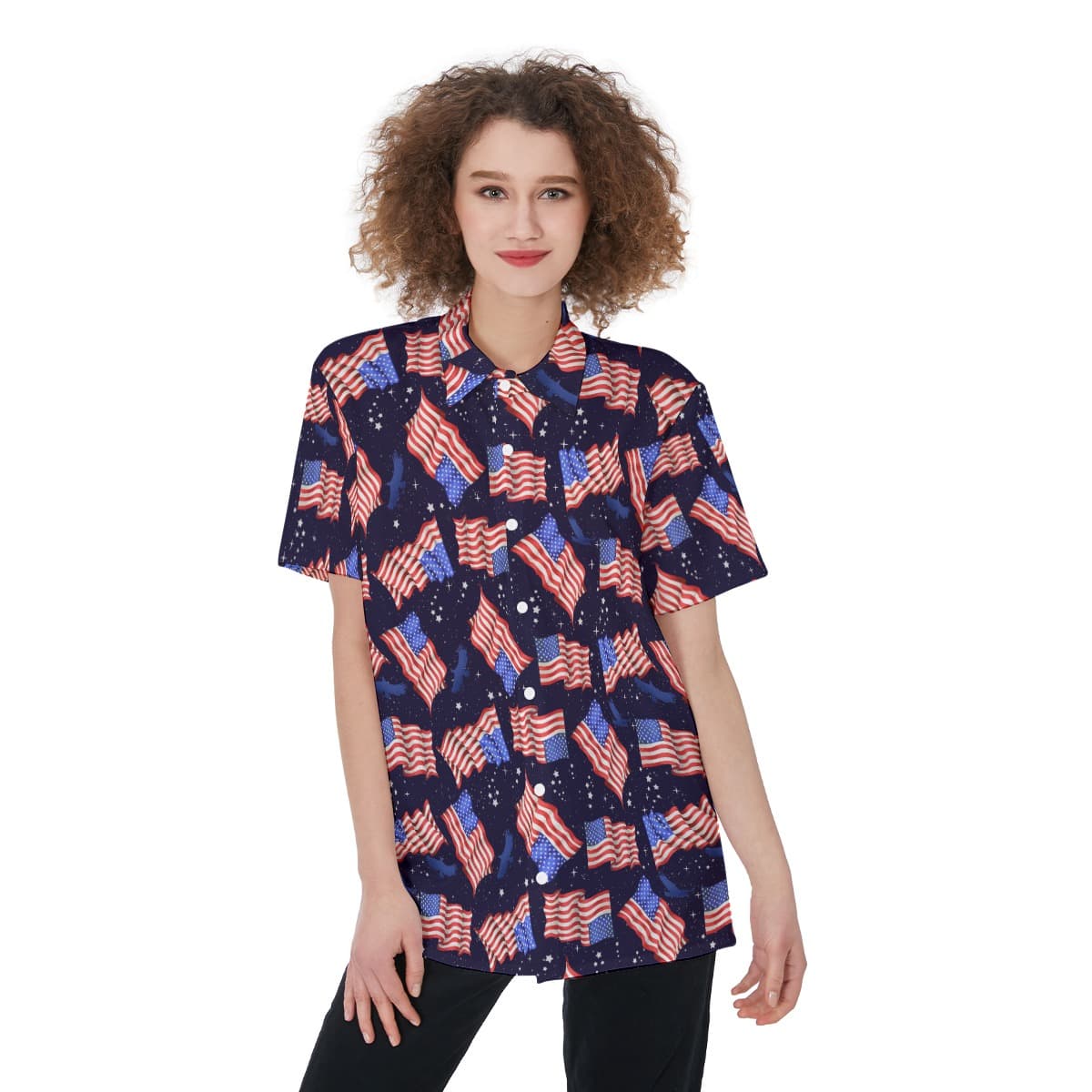 American Flag Hawaiian Shirt For Women’s 4th Of July (1)