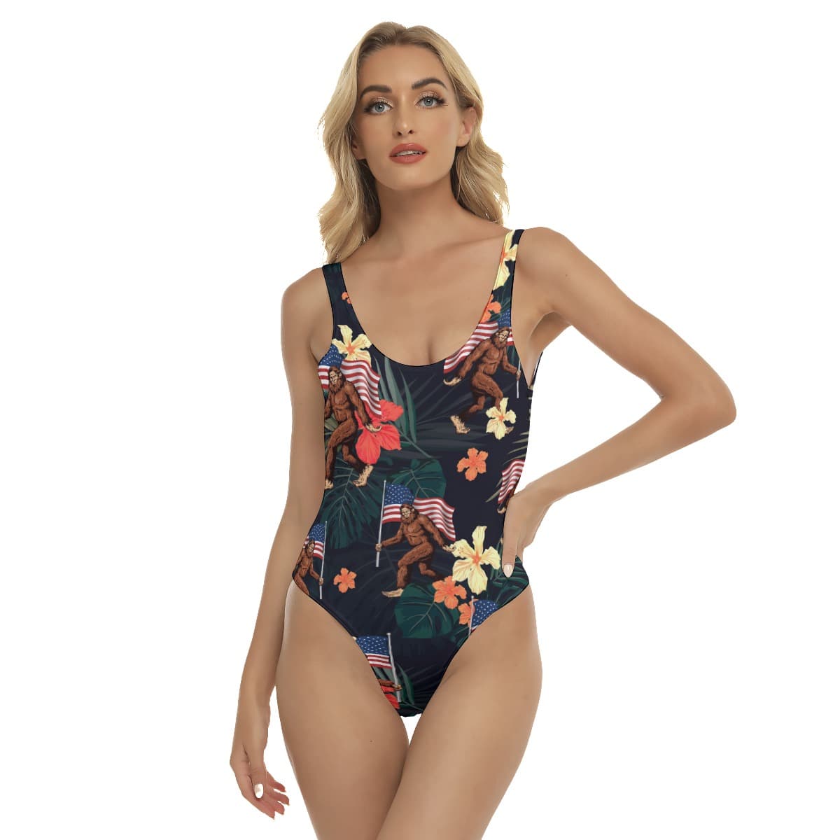 Big Foot 4th Of July Summer Beach Swimsuit (1)