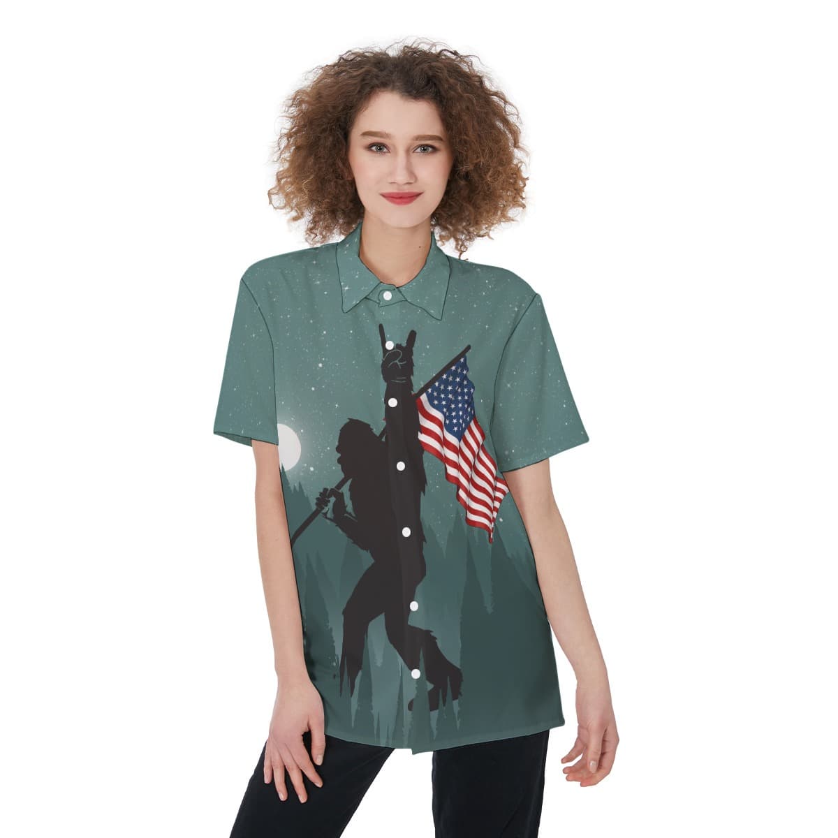 Big Foot Print Hawaiian Shirt