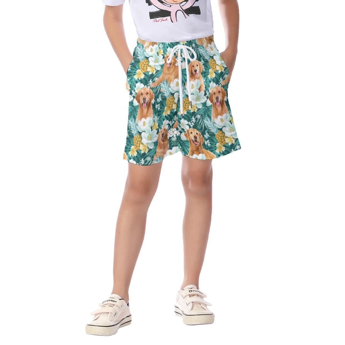 Cute Golden Retriever Summer Shorts For Kids (1)