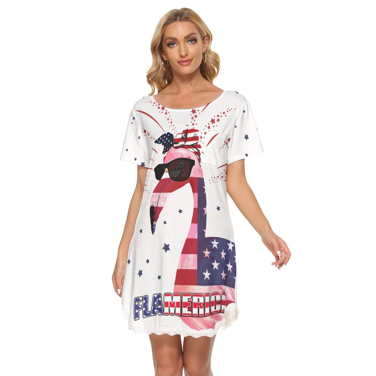 Flamingo 4th Of July Aloha Dress For Summer (1)