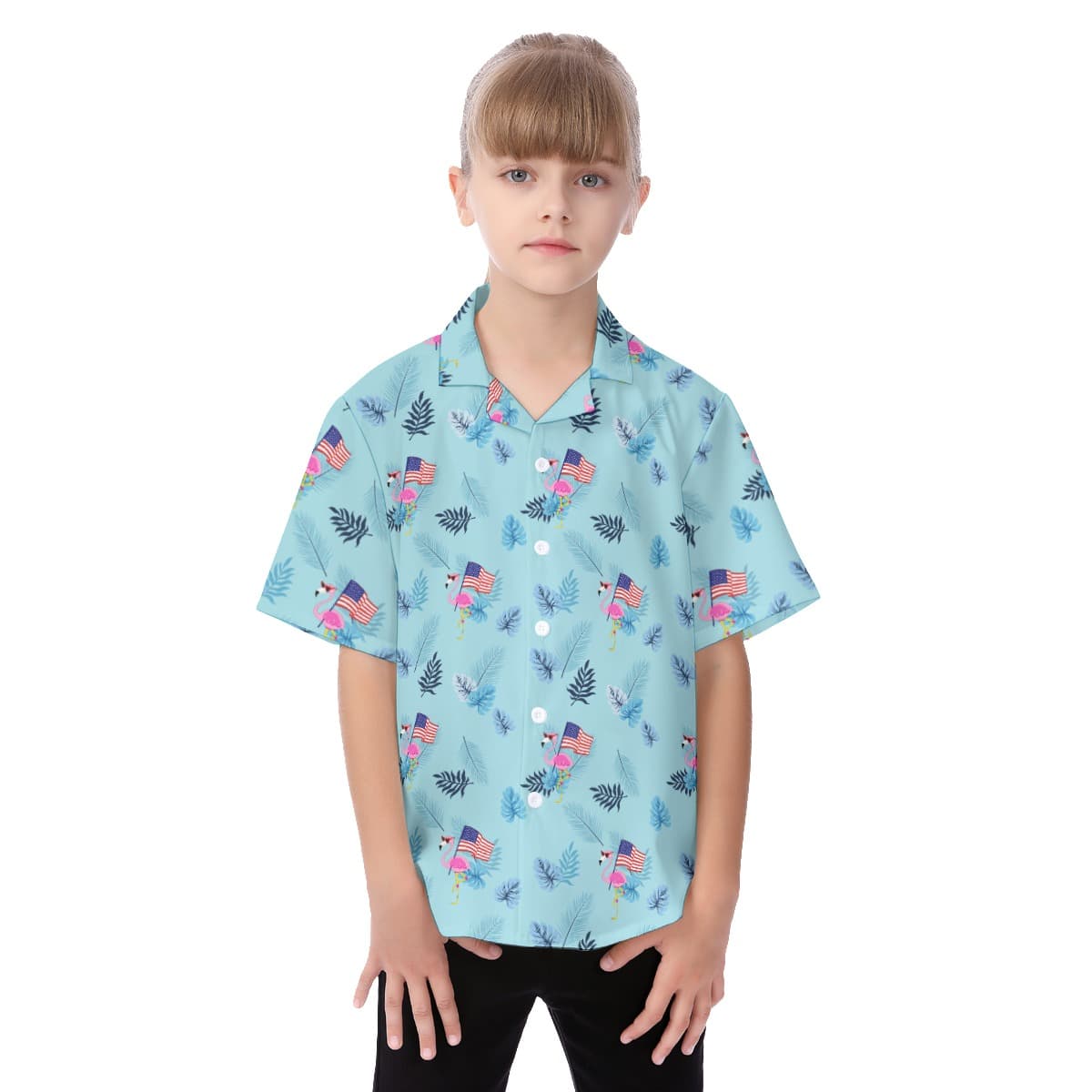 Flamingo American Flag Patriotic Hawaiian Shirt (1)