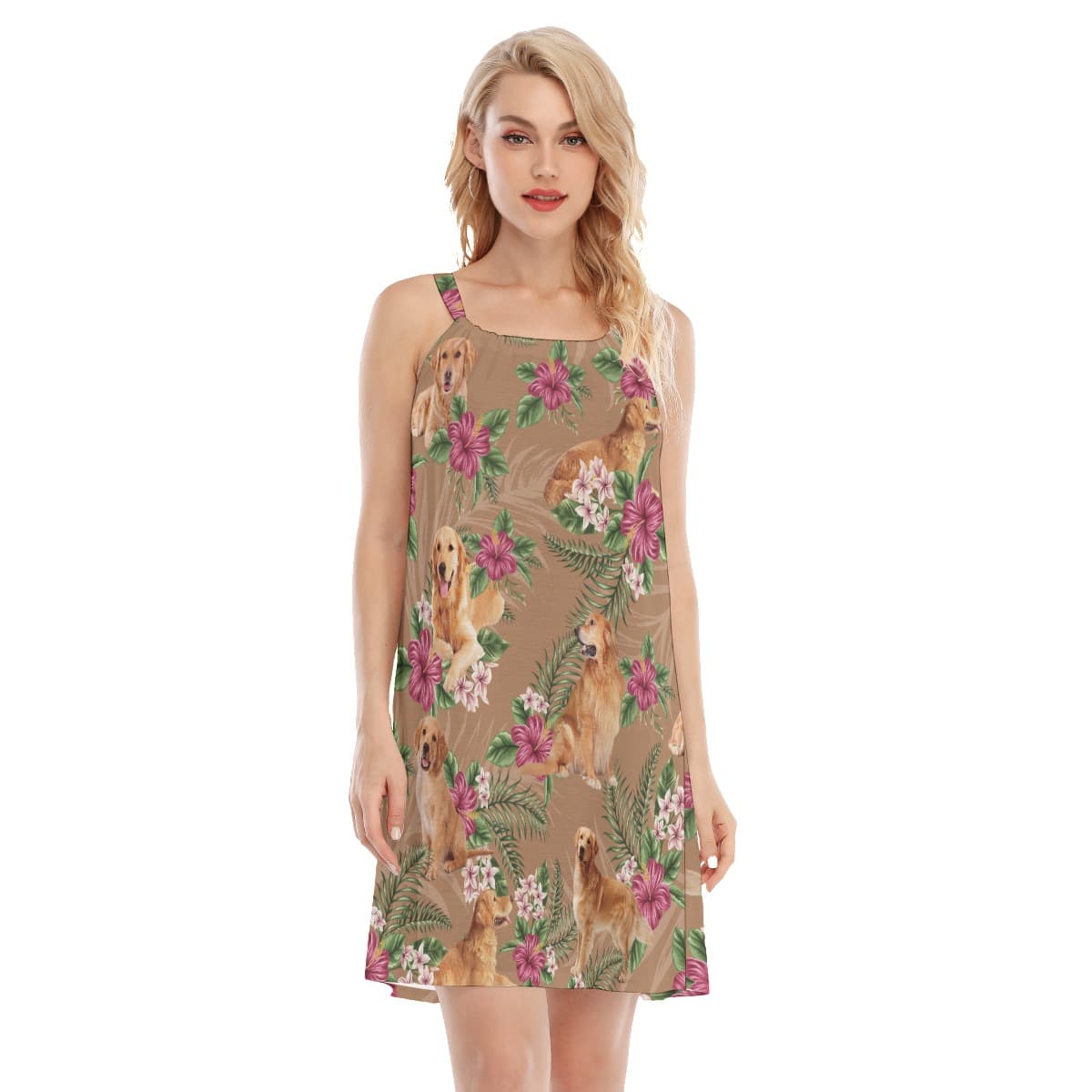 Golden Retriever Aloha Dress For Vacation (1)